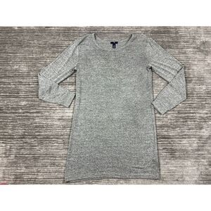 Gap‎ Dress Womens Medium Gray Boat Neck Shift Long Sleeve Knee Length Casual